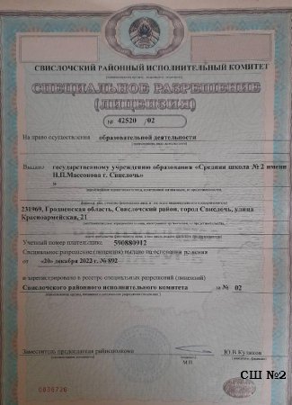Специальное разрешение (лицензия) 
